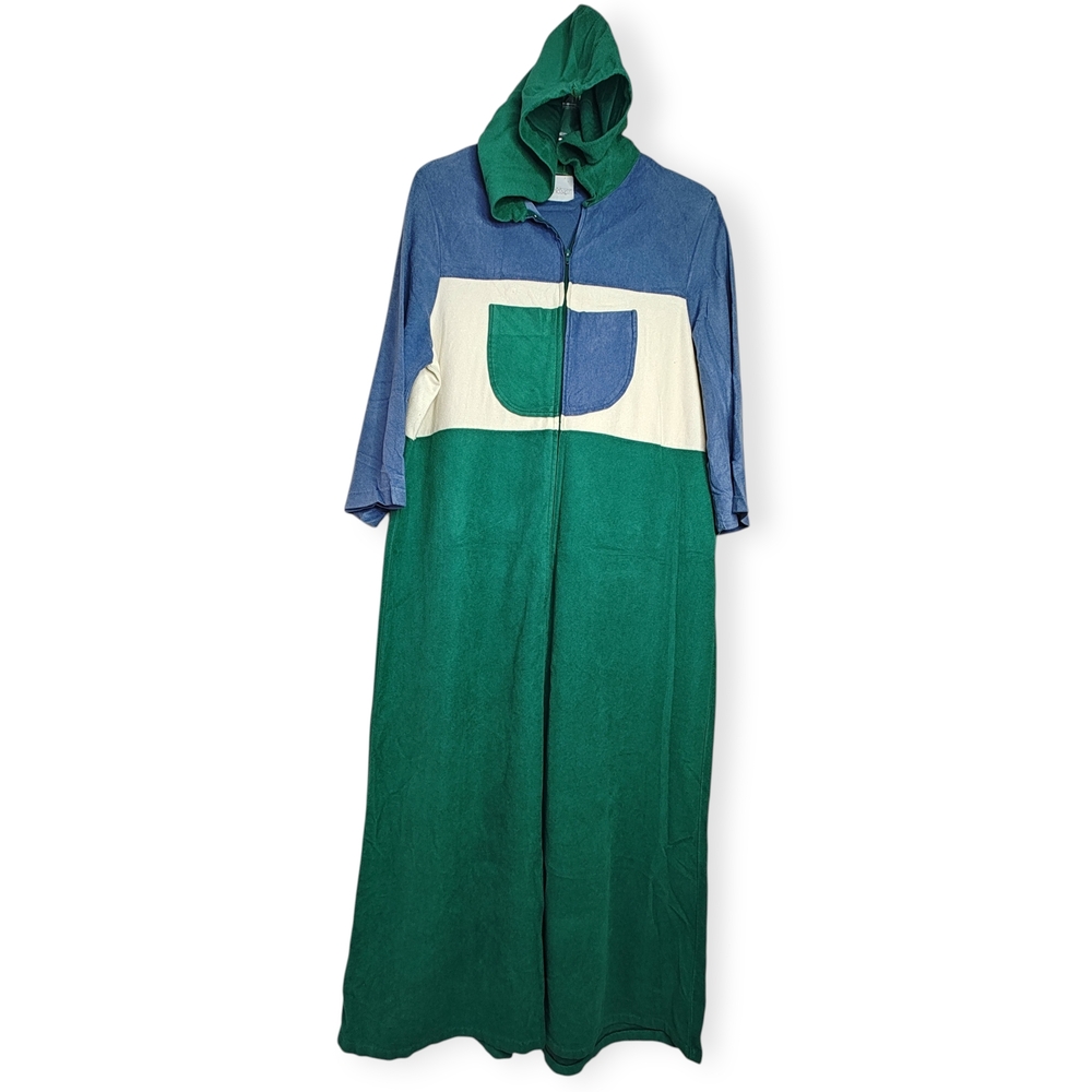 Colorblock Hooded Robe Lounge master - Picture 2 of 16